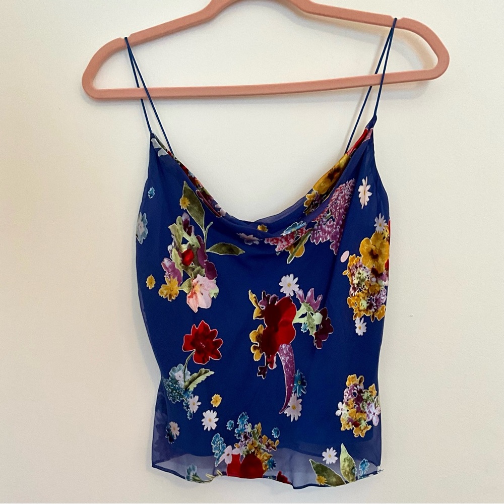 Alice + Olivia Drapey Floral Slip Tank XS NWT